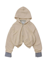 Wrap-Zip Hoodie - Beige