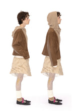 Suede Knitted Hood Jacket