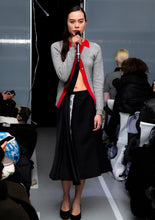Graphic Collar Cardigan - Gray/Red