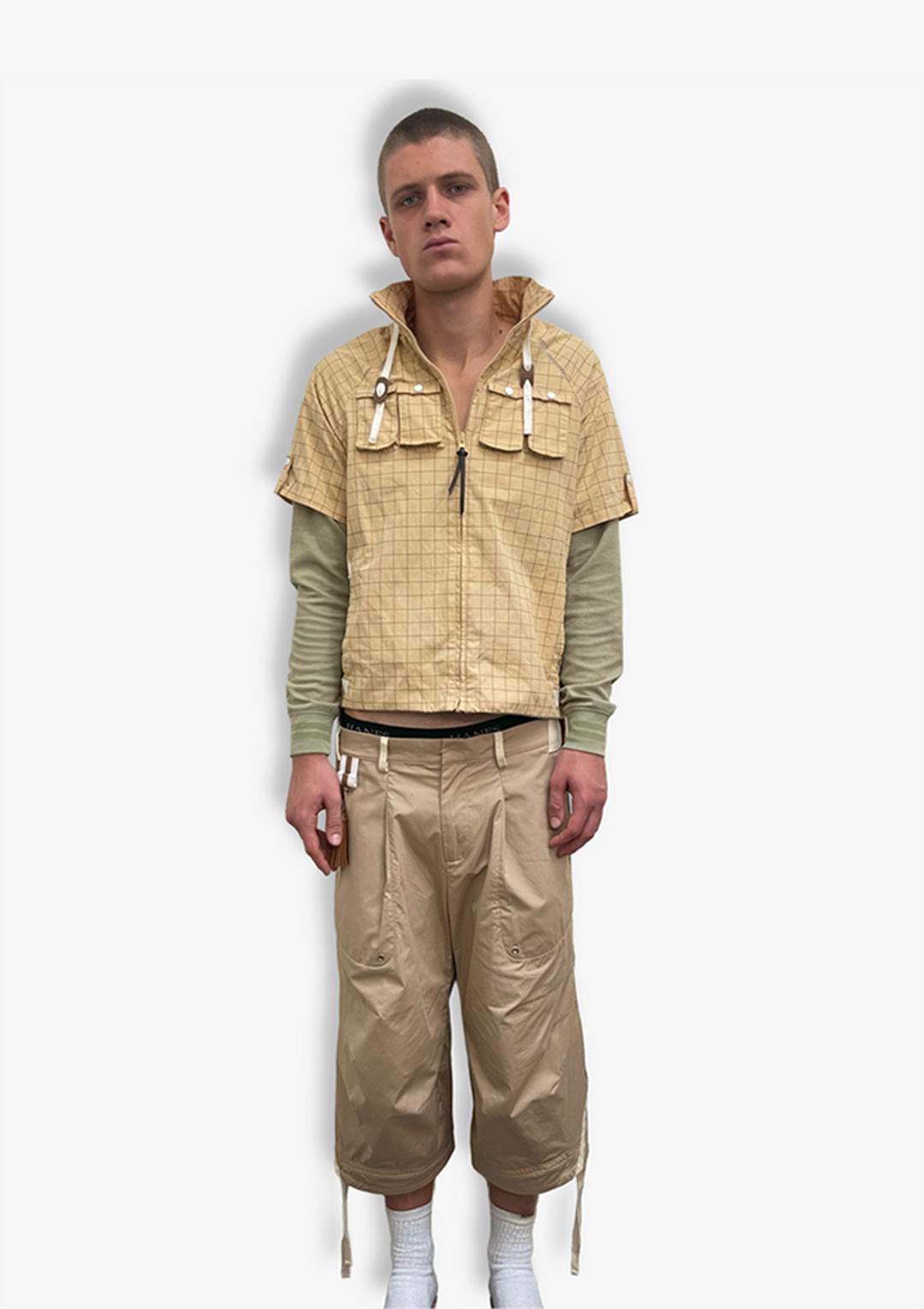 Khaki Running Capris