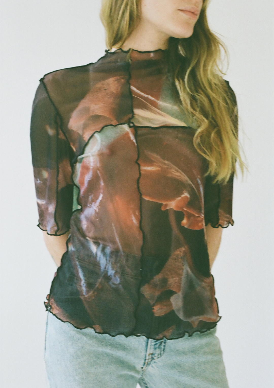 Light High Mock Neck Top