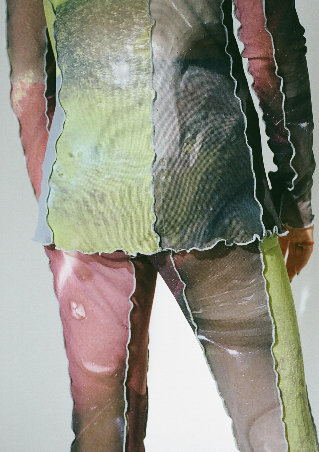 Lime Mesh Straight Pants