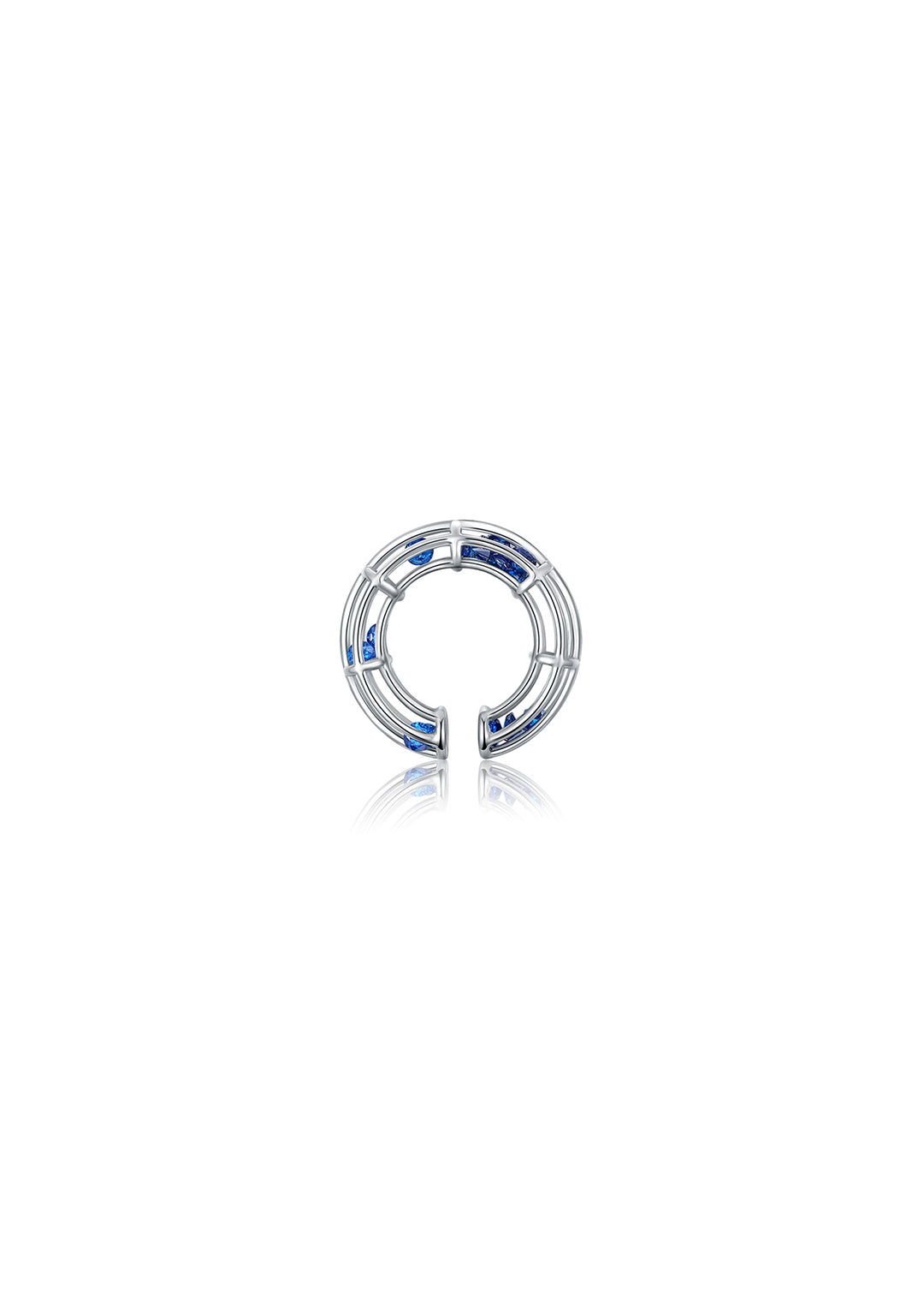 Diamonds gemstone transport track ring / Ear clip