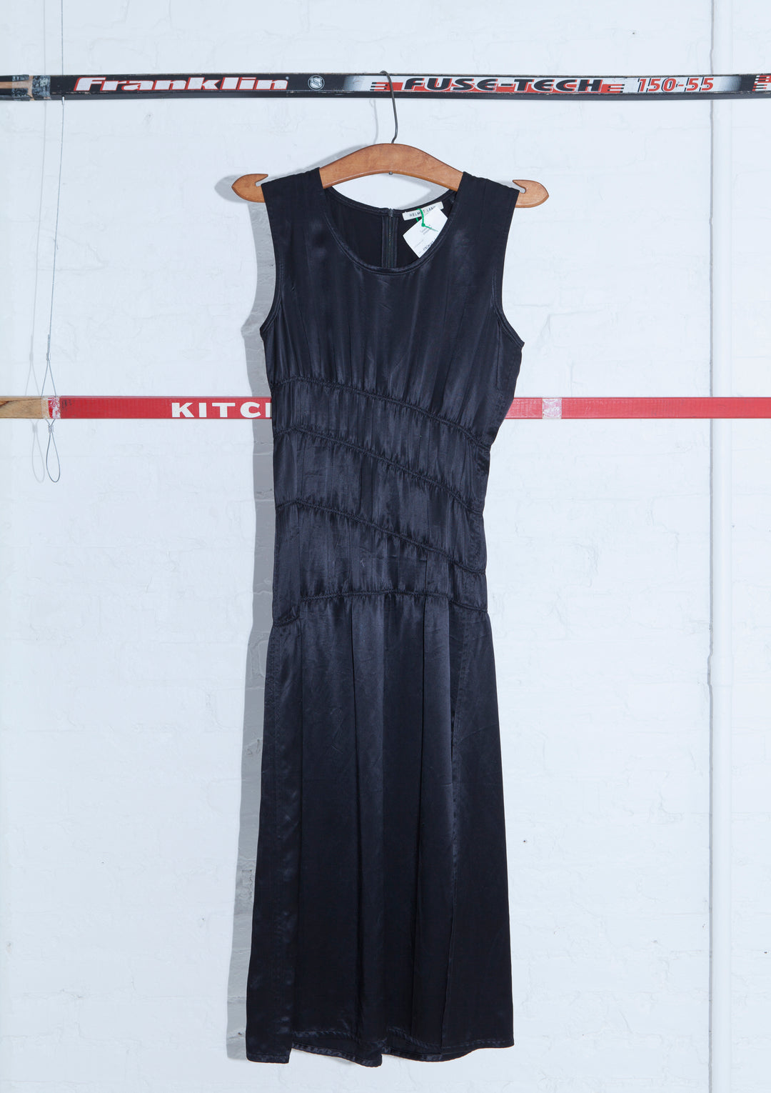 HELMUT LANG Sleeveless Spiral Pleated Dress