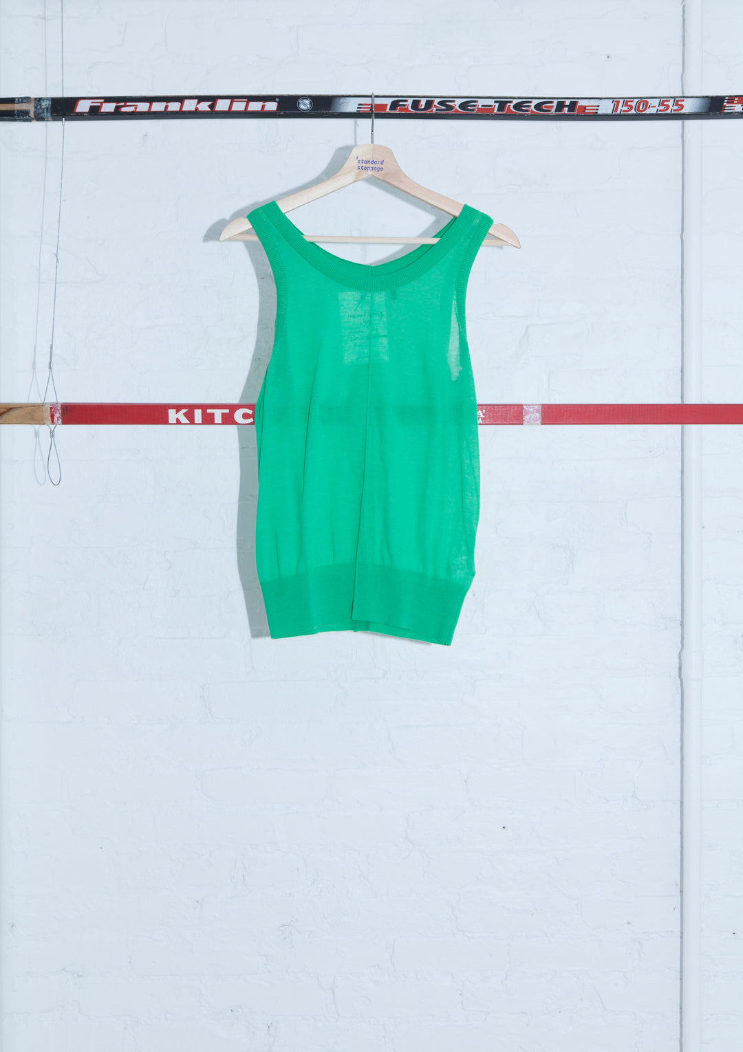 HELMUT LANG Green Knit Sleeveless Top