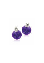 Diamond Purple Frisbee Earrings