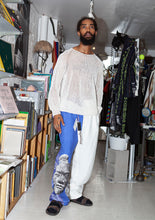 PRONOUNCE TERRA-COTTA WARRIORS Print Blue&white stitching straight trousers