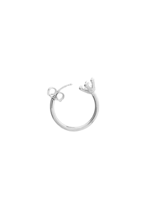 Solitaire Hoop Ring - Silver / White