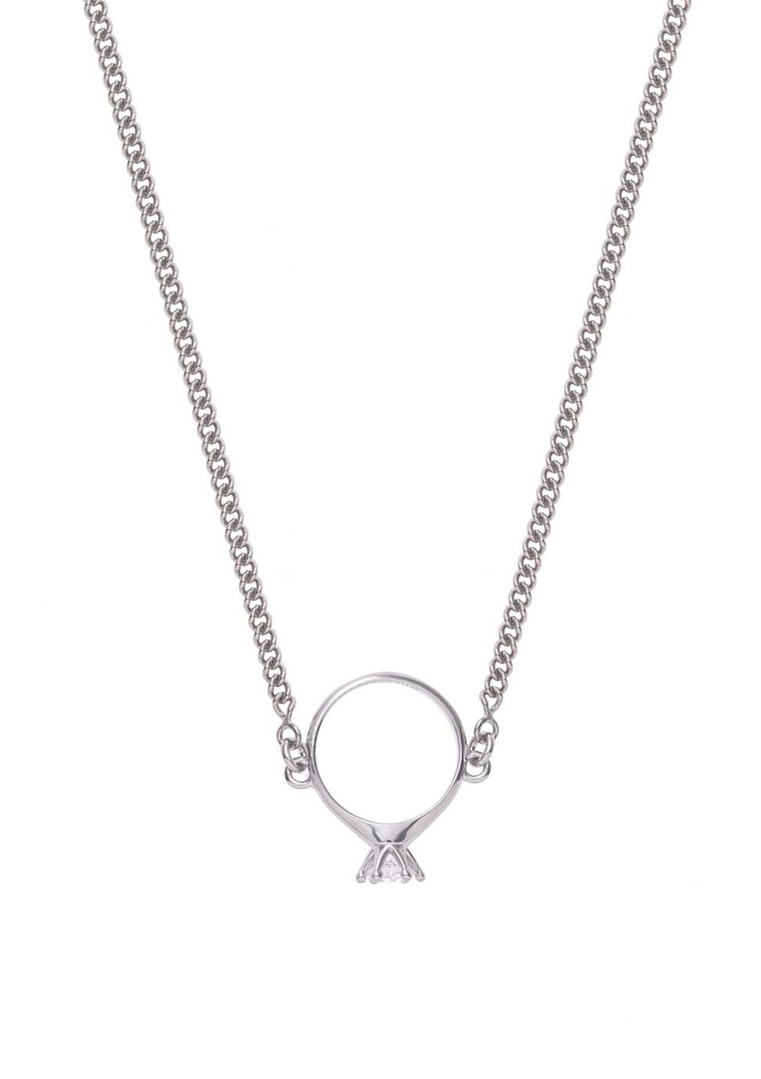 SOLITAIRE RING PENDANT NECKLACE